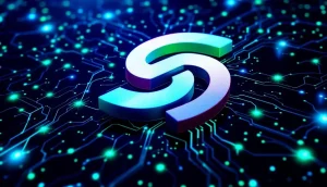 ソラナのネットワーク上で動作するSolaxy（SOLX）のシンボルを示す未来的なアートワーク