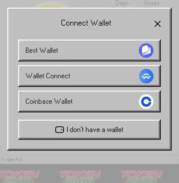 modal เลือก wallet ของ Token6900