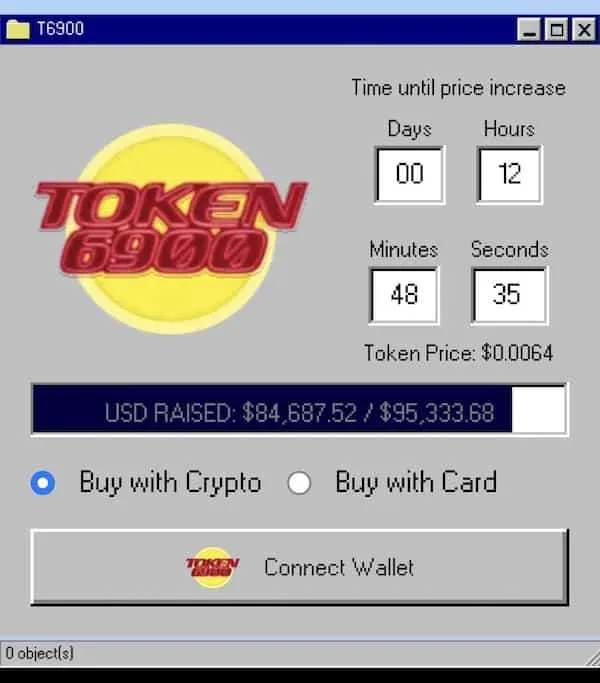 widget ของ token6900 ก่อนเชื่อมต่อ wallet