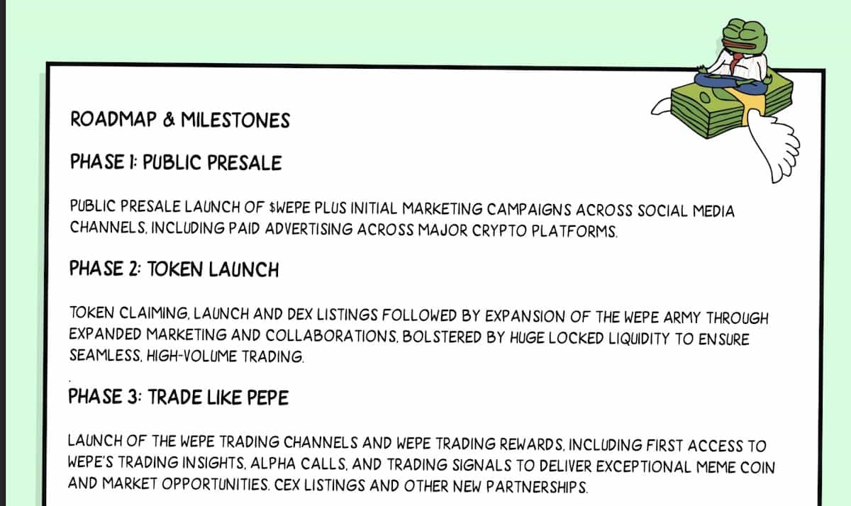 wall street pepeのロードマップ
