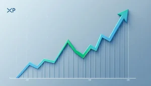 カップ・アンド・ハンドルのチャートパターンを示すリップル（XRP）の価格グラフ