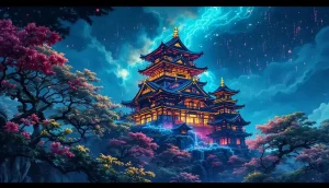 米企業Bakktによる日本企業買収とビットコイン戦略を象徴する、日本の城とデジタル回路