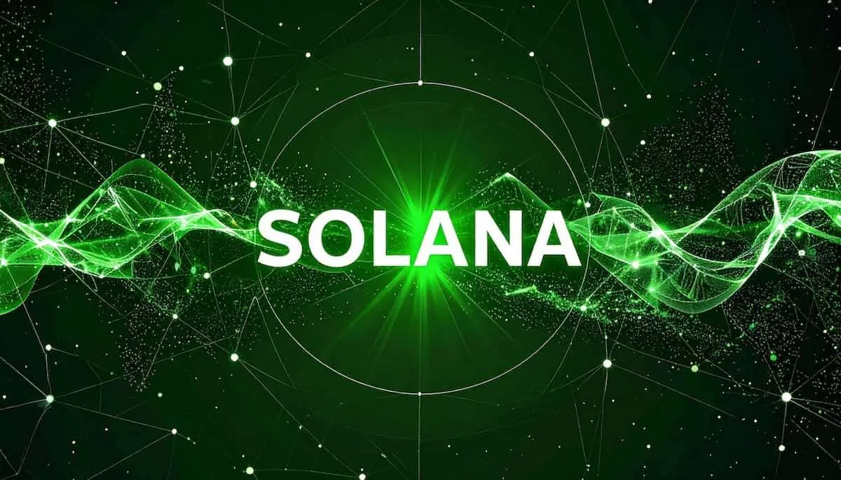 solanaのテキストが銀河の中で輝いている