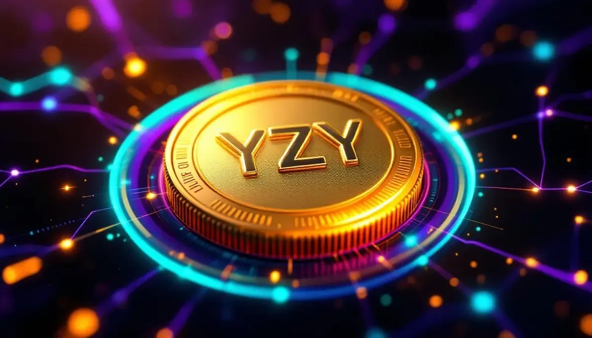 回転する金色のYZYコイン