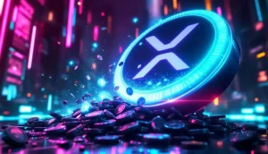 エスクローからのロック解除を象徴する、ひび割れたXRPコイン