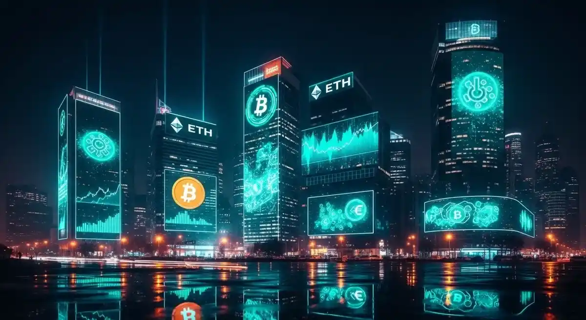 ブロックチェーンが輝く夜の街