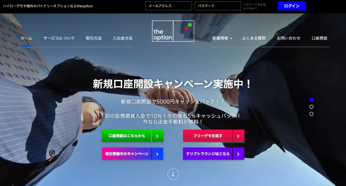 仮想通貨バイナリーオプションtheoption