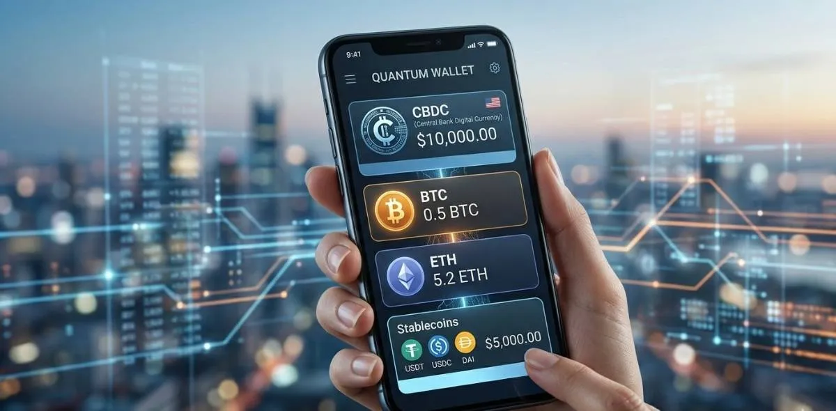 CBDCと仮想通貨が共存するイメージ
