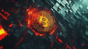 ビットコインから2090億円が流出する様子を描いたグラフィック