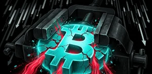 レバレッジ企業の圧力でビットコインが圧迫されるイメージ