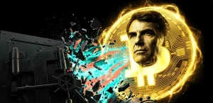 ティム・ドレイパー氏と量子攻撃で破壊される銀行のイメージ