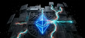 ケンブリッジ大学の紋章とイーサリアムのロゴが融合し、激減した電力消費を象徴する画像
