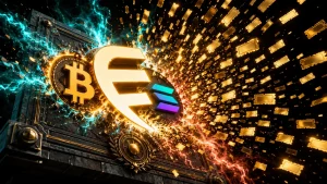 enishのロゴと仮想通貨、抽選券が飛び出す株主優待のイメージ