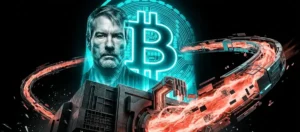 マイケル・セイラー氏とビットコインロゴの大口送金イメージ