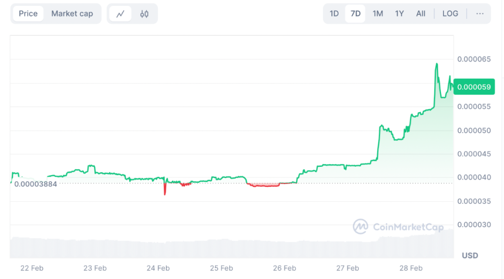 4. Dingo Coin – šuns kriptovaliuta Solana ekosistemoje, kurios vertė auga.