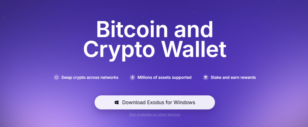 2. Exodus – patogi kriptovaliutų piniginės alternatyva su Trezor integracija