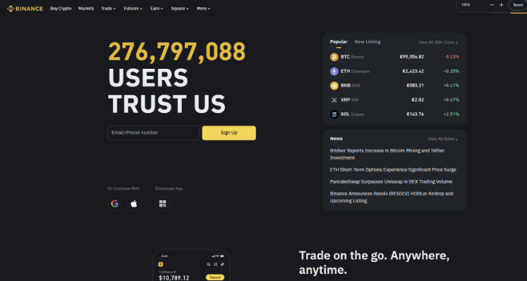4. Binance – didžiausia pasaulyje kriptovaliutų birža su viskuo vienoje vietoje