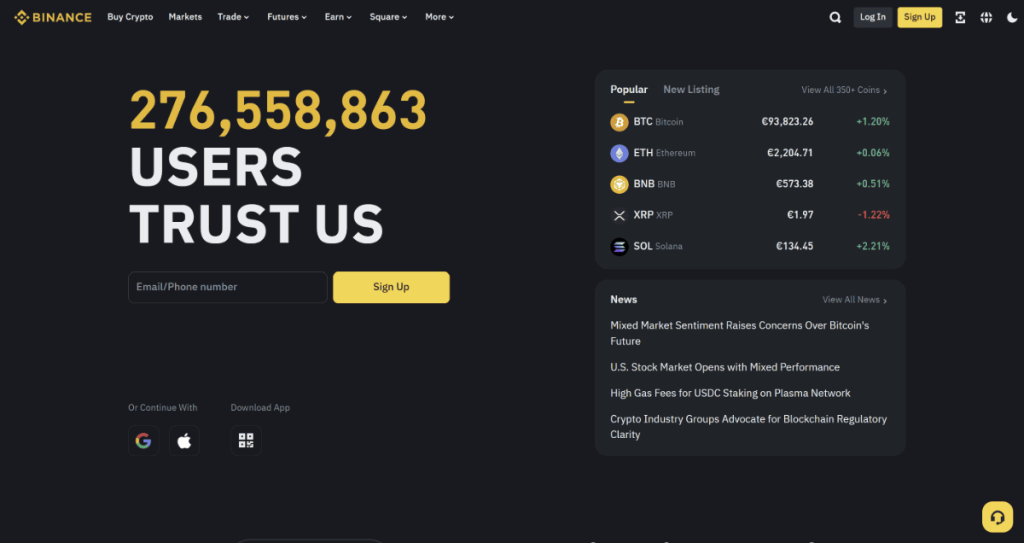 2. Binance – didžiausia kriptovaliutų platforma pasaulyje
