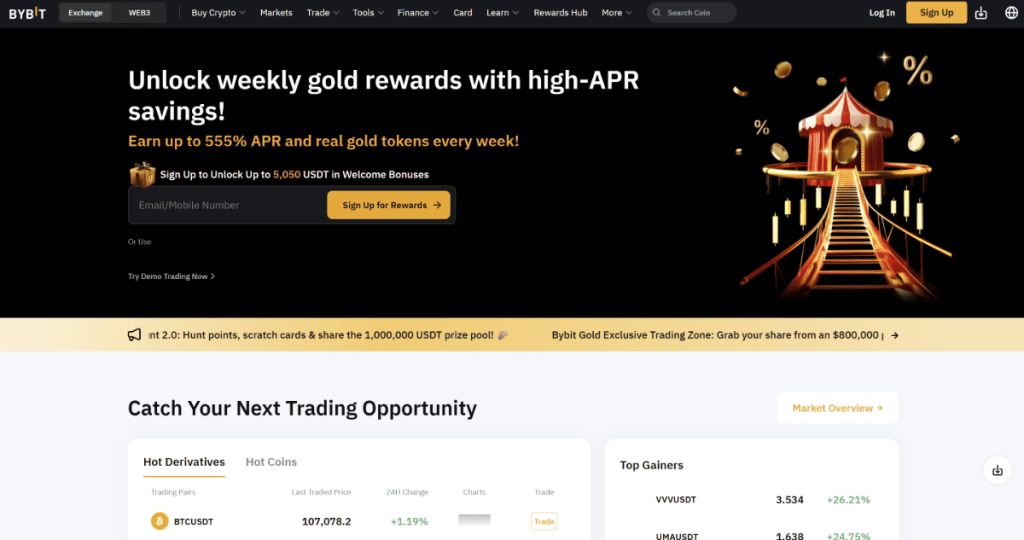 10. ByBit – greitas būdas pirkti Bitcoin su kredito kortele