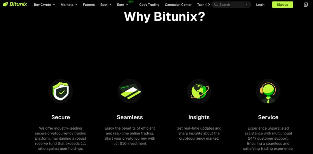 Bitunix naudojimo patogumas