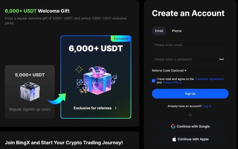 BingX pristato naują premijų programą – iki 6000 USDT naujiems vartotojams