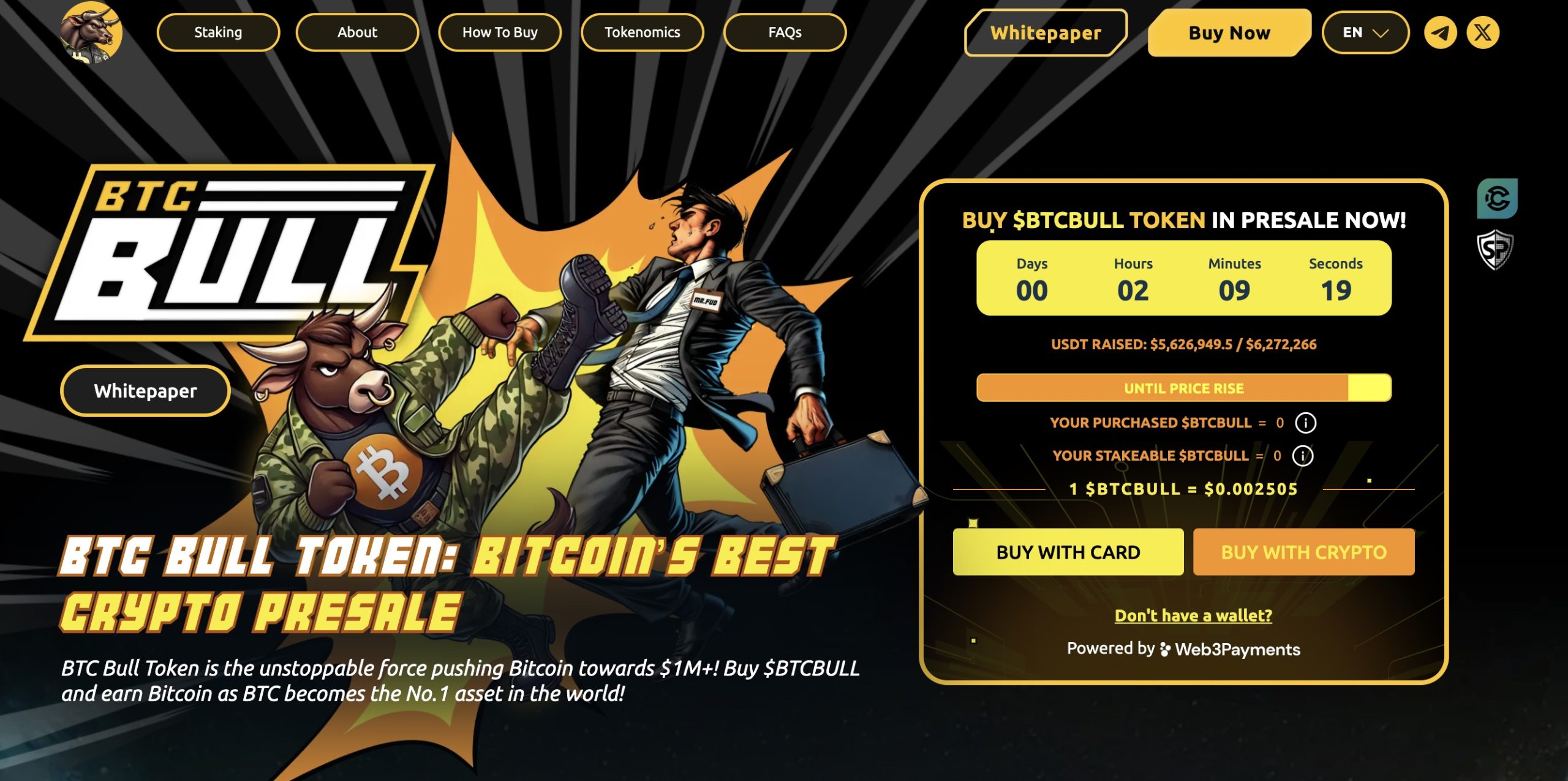 BTC Bull Token pārsniedz $5.62 miljonus, jo elastīgais 73% staking ienesīgums piesaista investorus