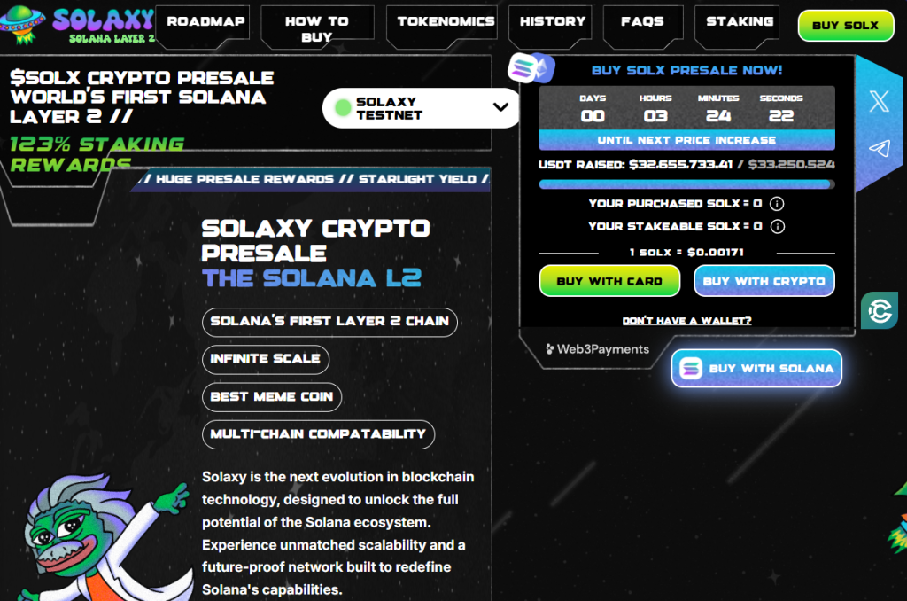Solaxy ($SOLX) - Solana Layer-2 dzinējspēks