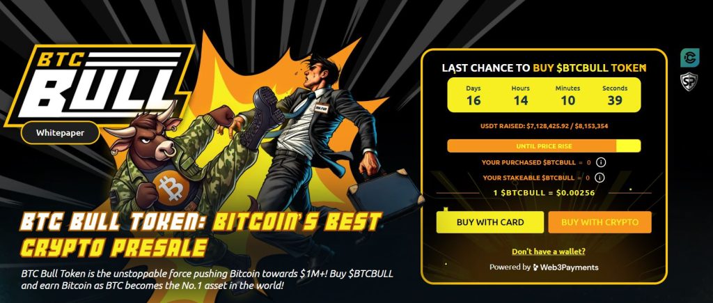 BTC Bull Token (BTCBULL) piedāvā atlīdzības, kas saistītas ar Bitcoin cenas sasniegumiem
