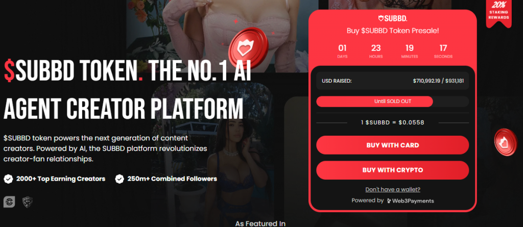 SUBBD Token: AI vadīta radītāju ekonomikas platforma