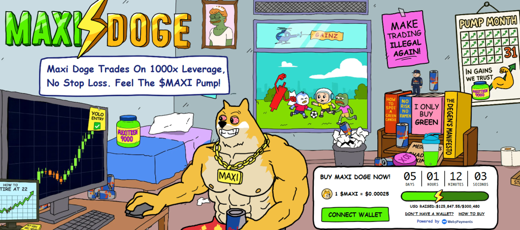 2. Maxi Doge – alfa mēmu monēta, kas paceļ reitingus un svaru