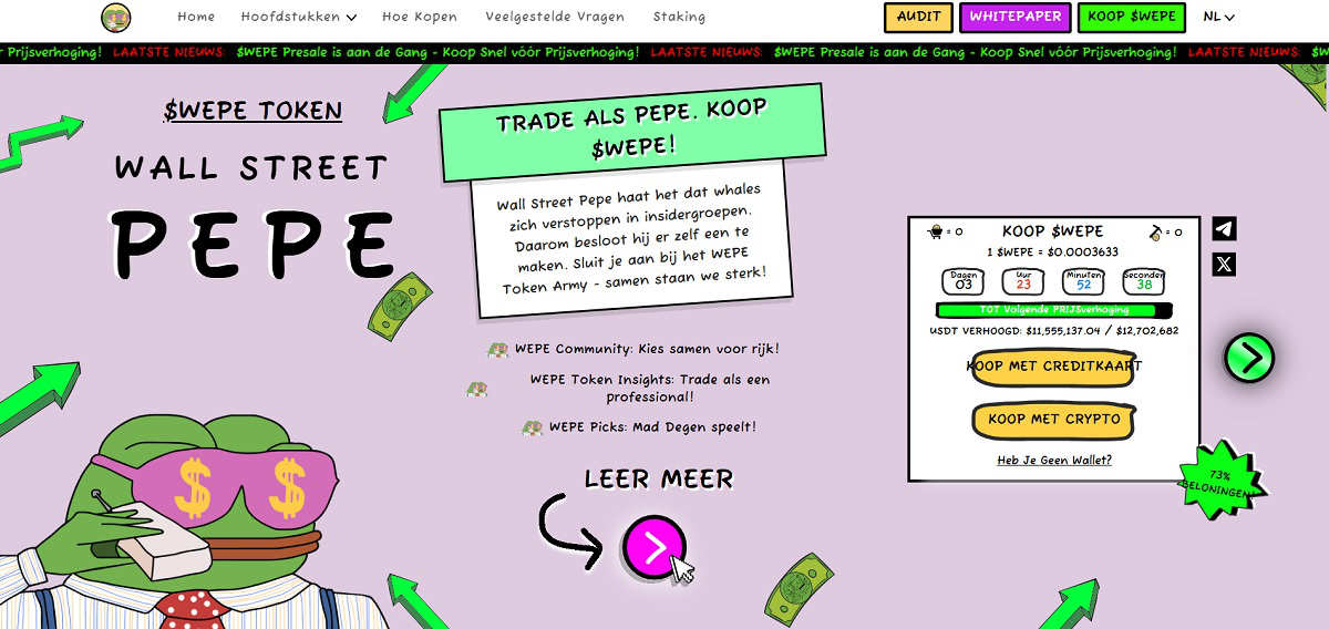 Wall Street Pepe website