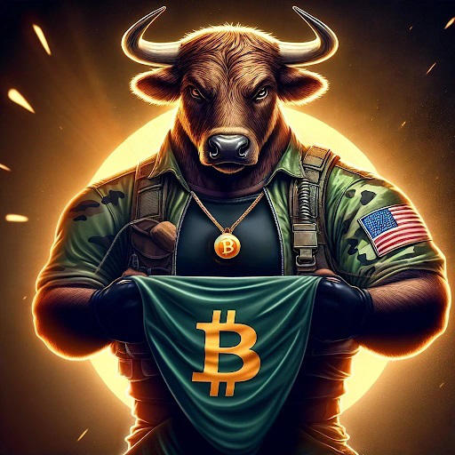 BTC Bull met een bitcoin-symbool