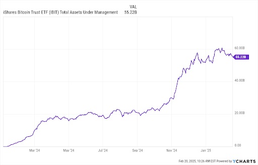 iShares Bitcoin Trust ETF (IBIT) Totale activa onder beheer