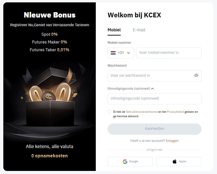 KCEX registratie