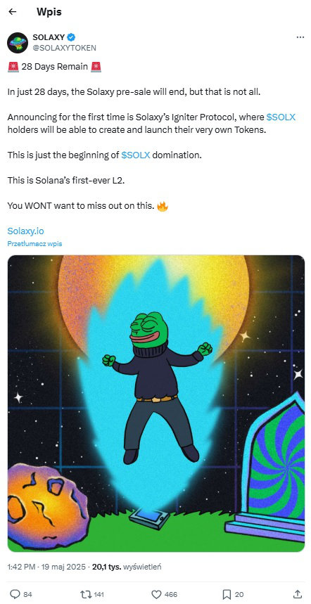 Solaxy social media status