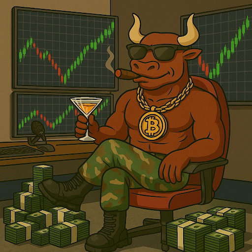 BTC Bull met een drankje