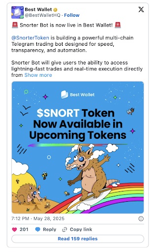 Best Wallet social media status