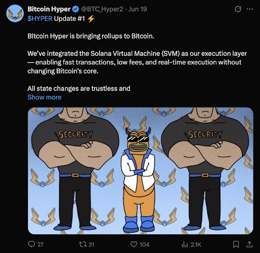 Bitcoin Hyper status