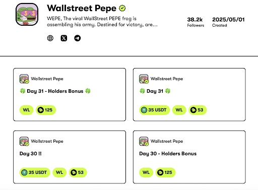 Wall Street Pepe verzamelt zijn leger