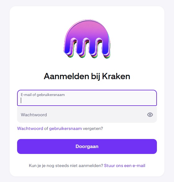Aanmelden bij Kraken
