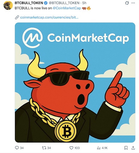BTC Bull is live op CoinMarketCap