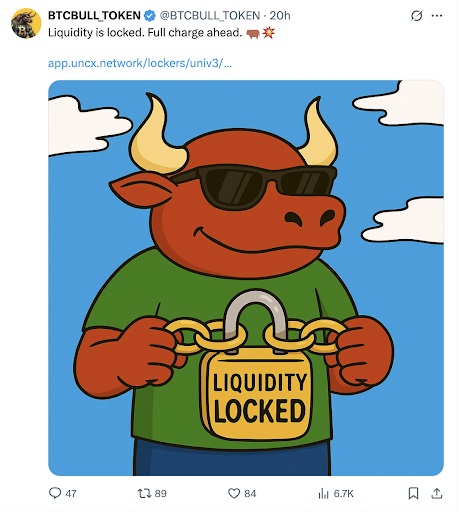 BTCBULL Token Liquiditeit is geblokkeerd