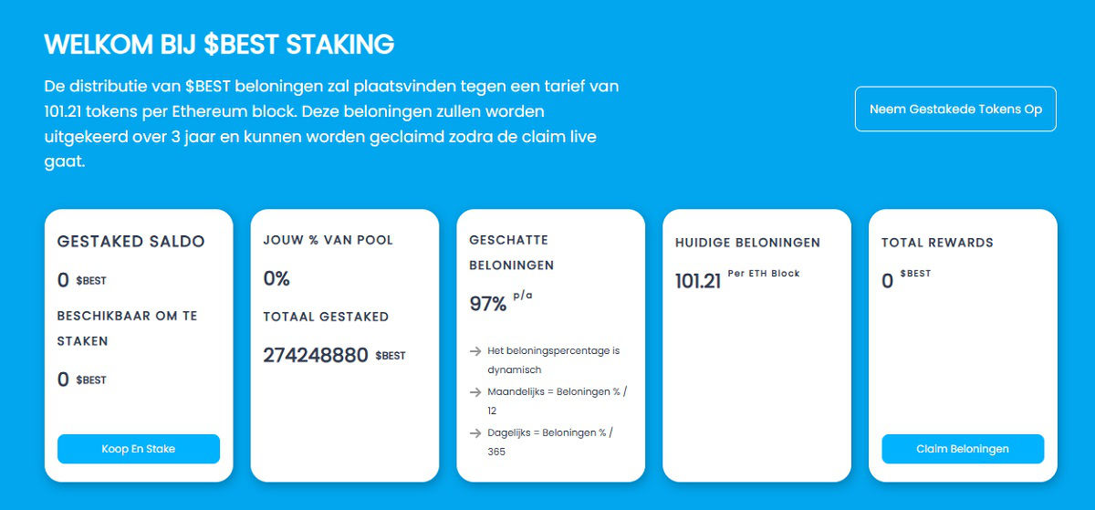 Best Wallet Token staking