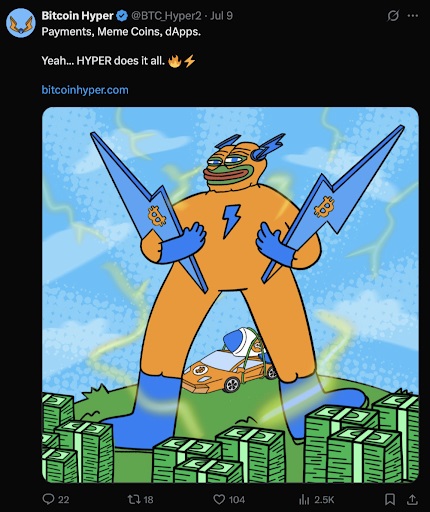 Bitcoin Hyper Betalingen memecoins dApps