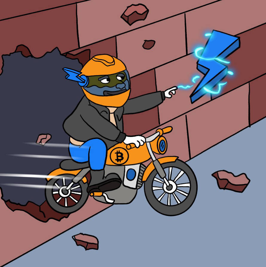 Bitcoin Hyper op een motorfiets
