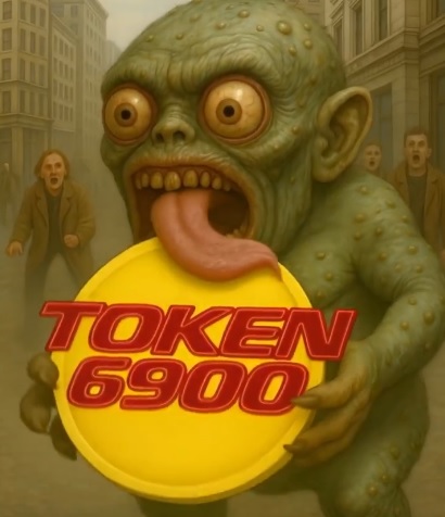 TOKEN6900-logo gelikt door een monster