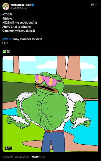 Wall Street Pepe status