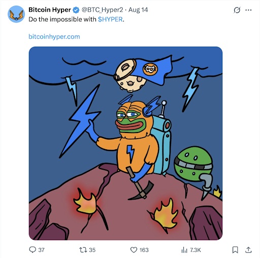 Bitcoin Hyper social media status