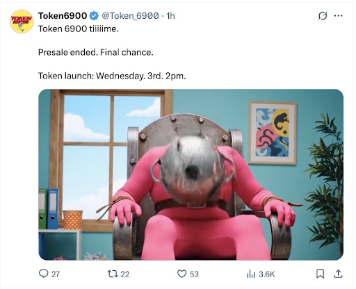 Voorverkoop TOKEN6900 beëindigd