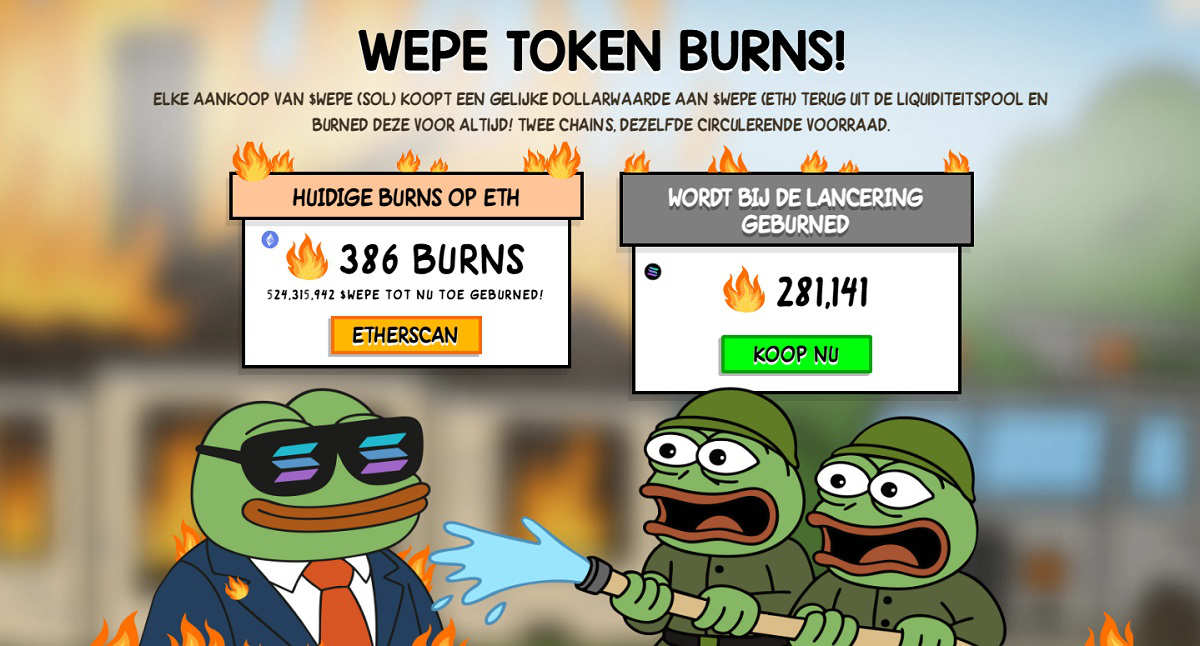 WEPE Token burns